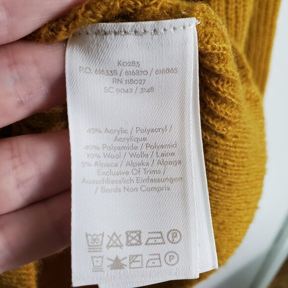 BODEN Kelsey Emma Fair Isle V-Neck Sweater Alpaca Wool Knit Mustard Women's 4 - Picture 10 of 12